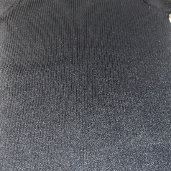 NWT Free People Black Ribbed Seamless Scoopneck Tee Basic Recycled Nylon XS - Picture 4 of 8